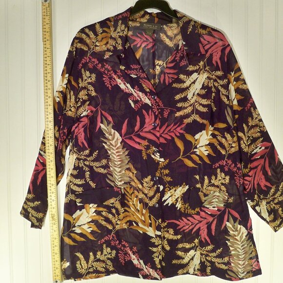 Designs & Co Lane Bryant, Floral Button Up Shirt, 18/20 - Picture 4 of 6